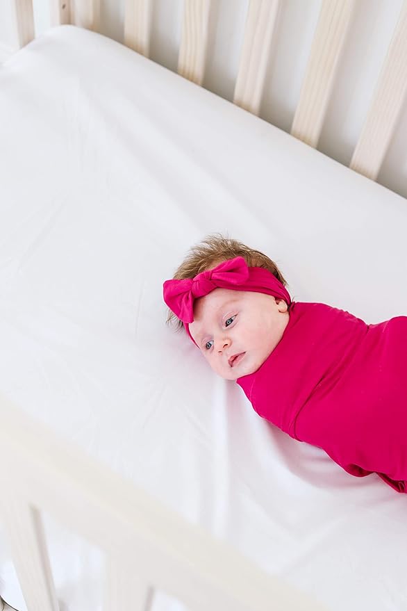 Copper Pearl Baby Stretchy Soft Knit Headband Bow Berry