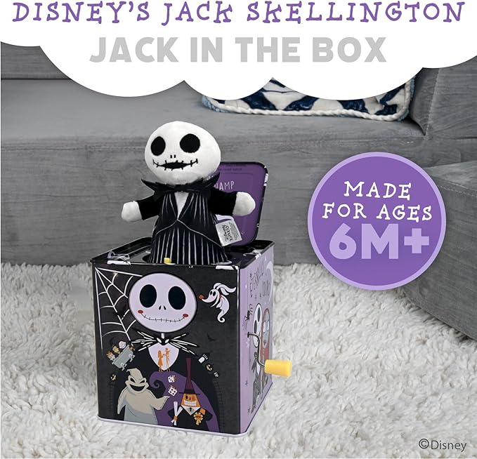 Kids Preferred Disney Baby The Nightmare Before Christmas Jack Skellington Classic Jack-in-The-Box Musical Toys for Babies and Toddlers