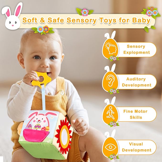 Easter Baby Toys Montessori Toys Baby Tissue Box Toy for Babies 3 6 9 Months, Easter Gifts, Easter Basket Stuffers for Babies