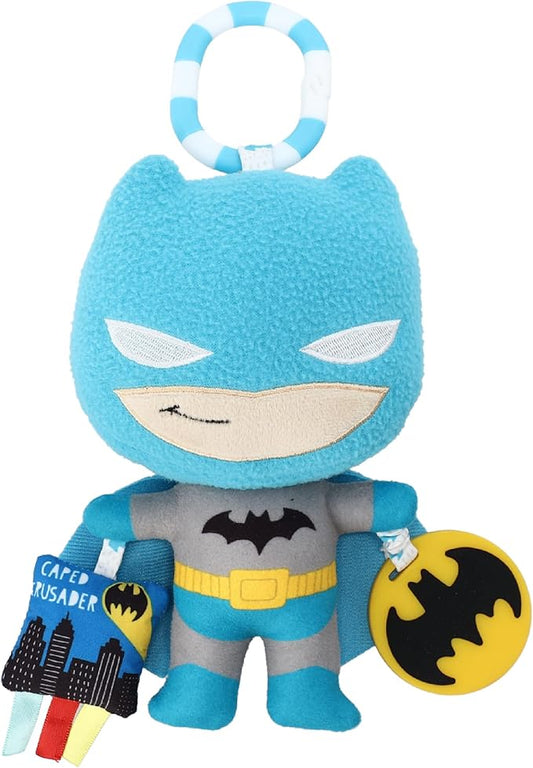 Kids Preferred DC Comics The Batman Multi Sensory Activity Toy with Teethers, Crinkle Textures, and Clip for On The Go Fun for Infant and Baby Boys and Girls, Medium