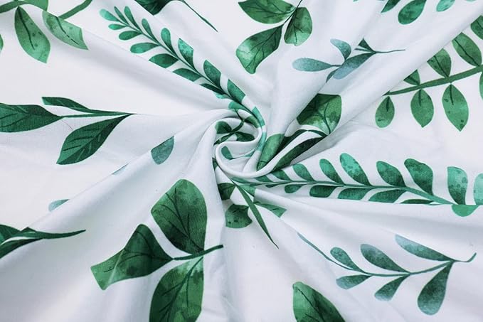 Onacosht Pack n Play Sheets 2 Pack for Baby Unisex, Stretchy Jersey Knitted Portable Mini Crib Sheets Playard Mattress Cover for Baby Boys and Girls, Watercolor Green Botanical Leaf