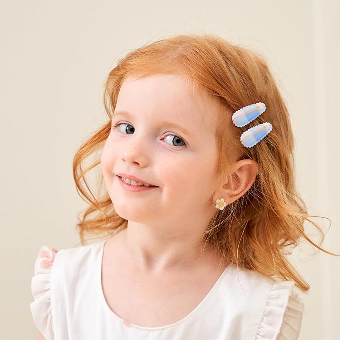 YHXX YLEN 20PCS Baby Hair Clips for Girls, 1.5" Toddler Hair Clips Tiny Floral Snap Barrettes for Fine Hair, Mini Hair Clips for Girls Kids Toddler Hair Accessories