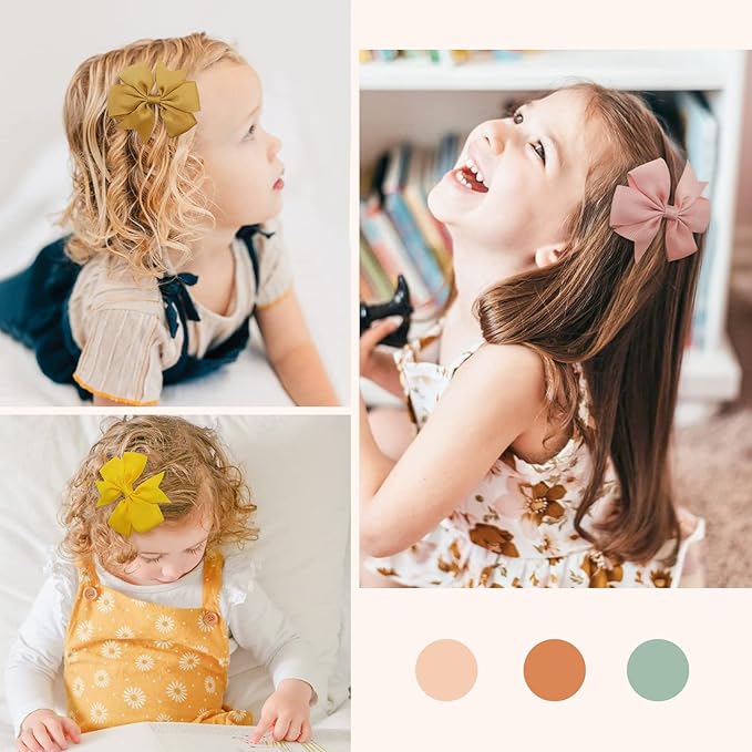 40PCS 3 Inch Hair Bows for Girls Grosgrain Ribbon Toddler Accessories with Alligator Clip Bow Baby Kids Teens