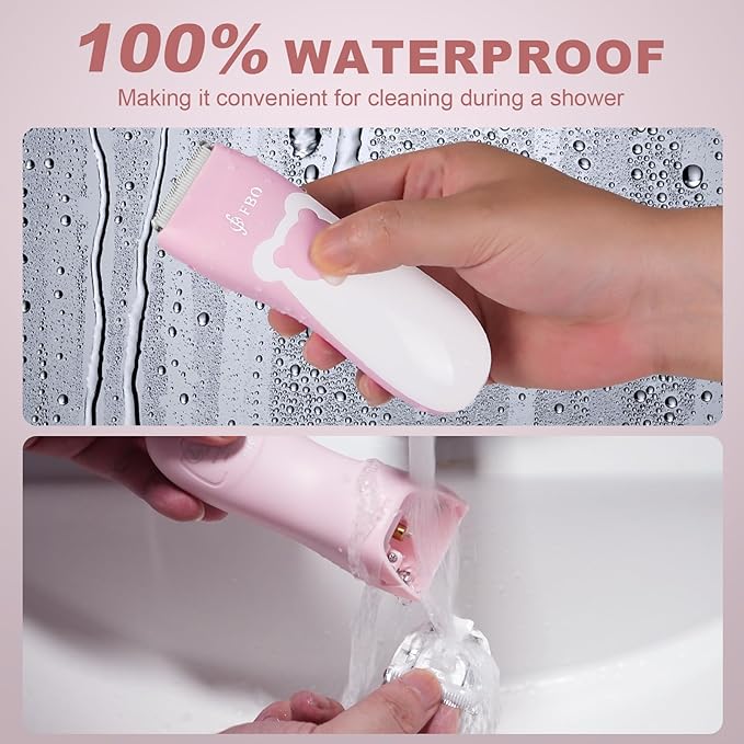 FBO Bear Baby Hair Clippers Pro Quiet Waterproof Painless for Infants & Toddlers