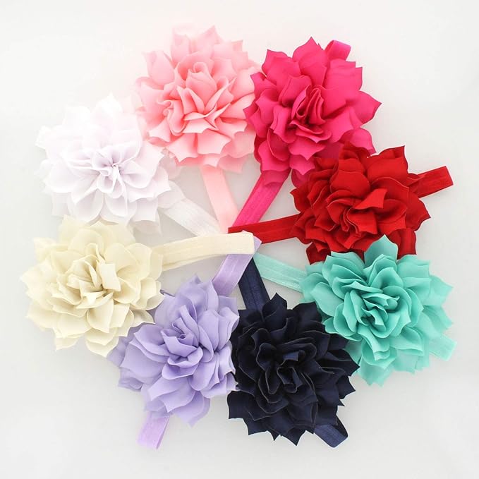 My Lello Petal Flower Headbands Baby - Girls - Toddler Stretchy Elastic Pair