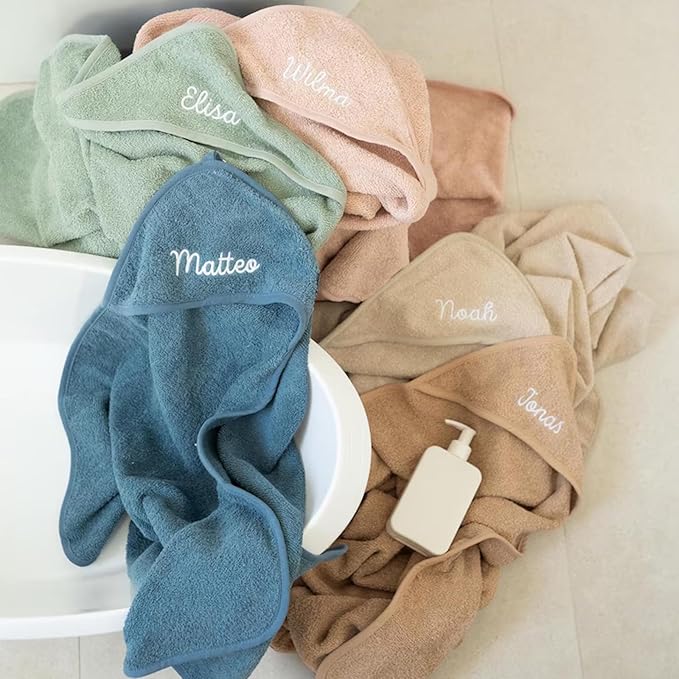 Customized Cotton Baby Towels with Hood, Personalized Baby Bath Towels for Newborn with Embroidery Name, Fluffy Fleece Blanket Baby Boys Girls Must Haves