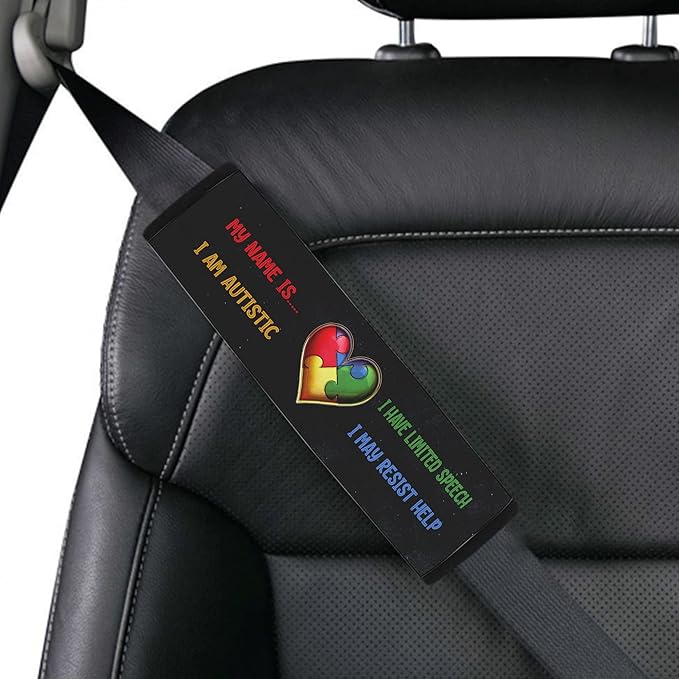 I Am Autistic Autism Awareness Seat Belt Covers Autistic Car Seatbelt Covers Medical Alert Personalized Name Special Need Seatbelt Cover 1