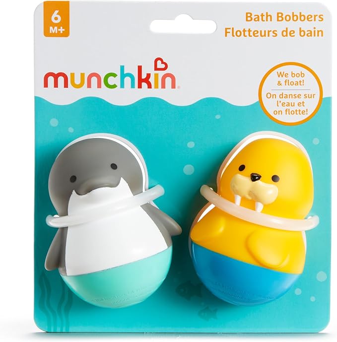 Munchkin® Bath Bobbers Mold Free Baby and Toddler Bath Toy, 6+ Months, Dolphin/Walrus