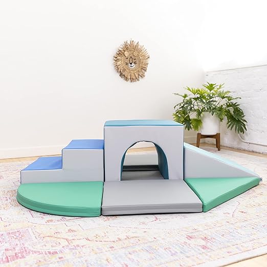 ECR4Kids SoftZone Lincoln Tunnel Climber, Toddler Playset, Contemporary, 9-Piece