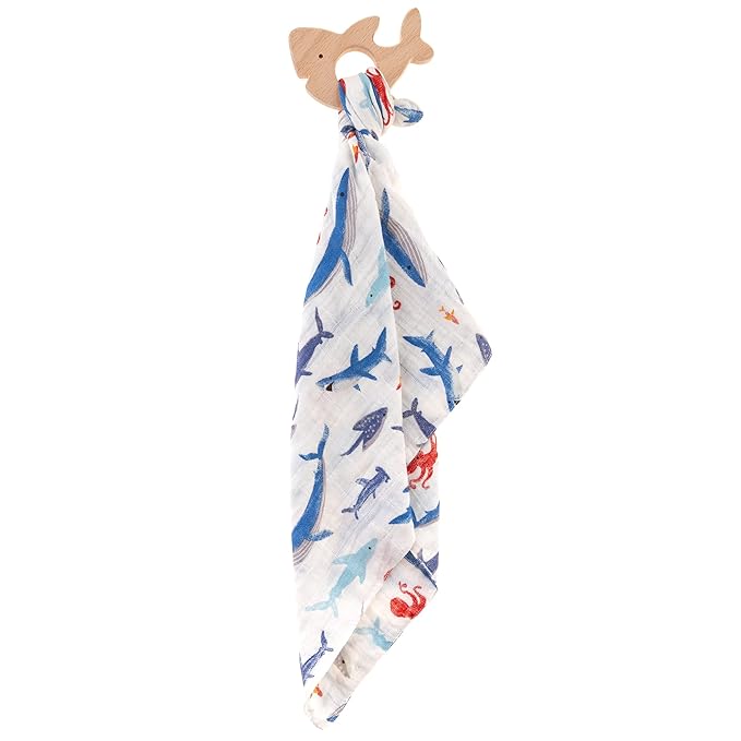 Stephen Joseph Muslin Lovie with Teether, Shark