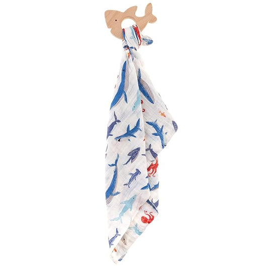 Stephen Joseph Muslin Lovie with Teether, Shark