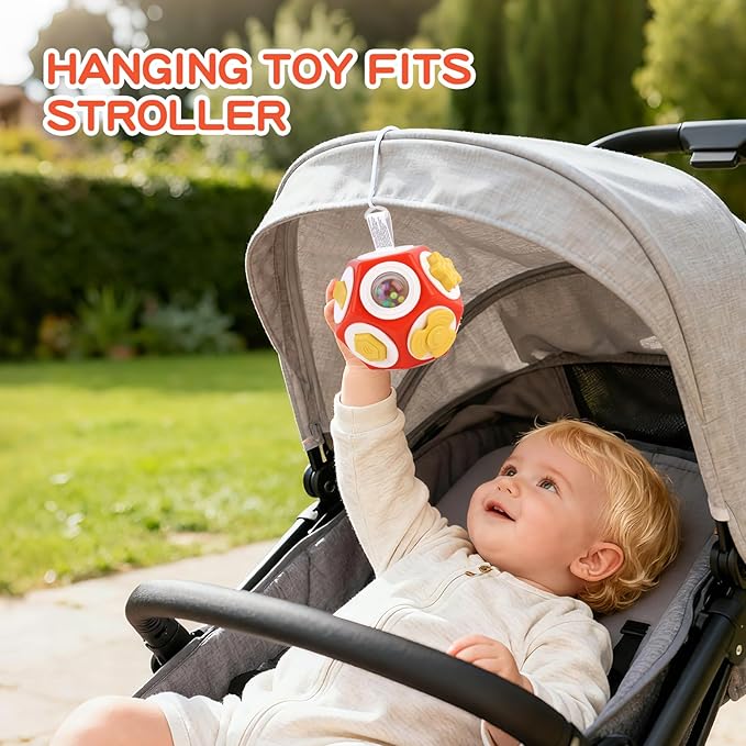 Montessori Activity Cube & Busy Board for 1 Year Old - 12-in-1 Travel Toys for Airplane & Car, Car Seat & Stroller Activity Toy, Toys Gift for 1 Year Old Boy Girl, Easter Basket Stuffers for Toddler