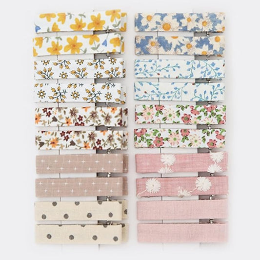 20 Pcs Baby Hair Clips, Non-Slip Fully Lined Soft Hair Barrettes for Girls & Toddlers, Handmade Infant Hair Accessories (10 Styles Toddler Hair Clips)