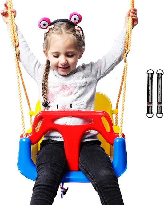RedSwing 3-in-1 Baby Swing Seat, Toddler Swing, Anti-Flip Snug & Secure Detachable Infants to Teens Kids Swing Seat for Outside Playground, Blue