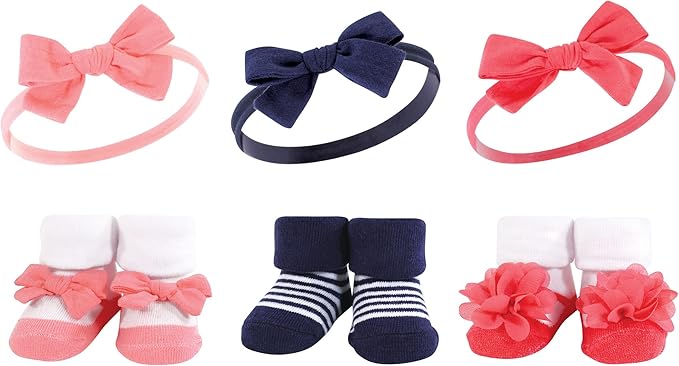 Hudson Baby Girl's Headband and Socks Giftset