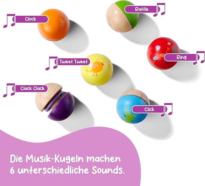 Eichhorn 100003487 Musical Wooden Balls Multi-Coloured