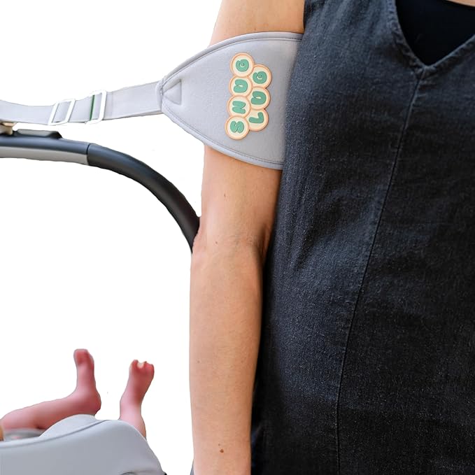 Infant Car Seat Carrier Strap – Baby Seat Carrying Handle Aid, Ergonomic Arm Support Wrap for Easy Lifting, Universal Fit, Light Grey