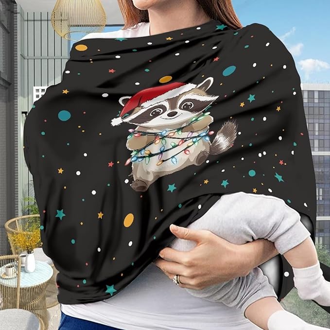 AFPANQZ RaccoonNursing Cover Breastfeeding Scarf Baby Car Seat Covers Infant Stroller Cover Carseat Canopy for Girls and Boys Lightweight Breathable for Outdoor Walking Traveling