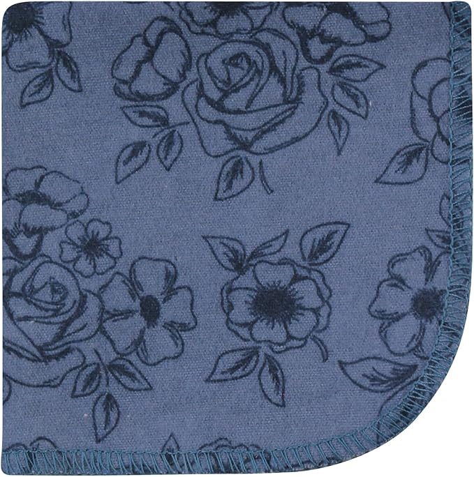 Hudson Baby Unisex Baby Flannel Cotton Washcloths, Dusty Rose Floral 12 Pack, One Size