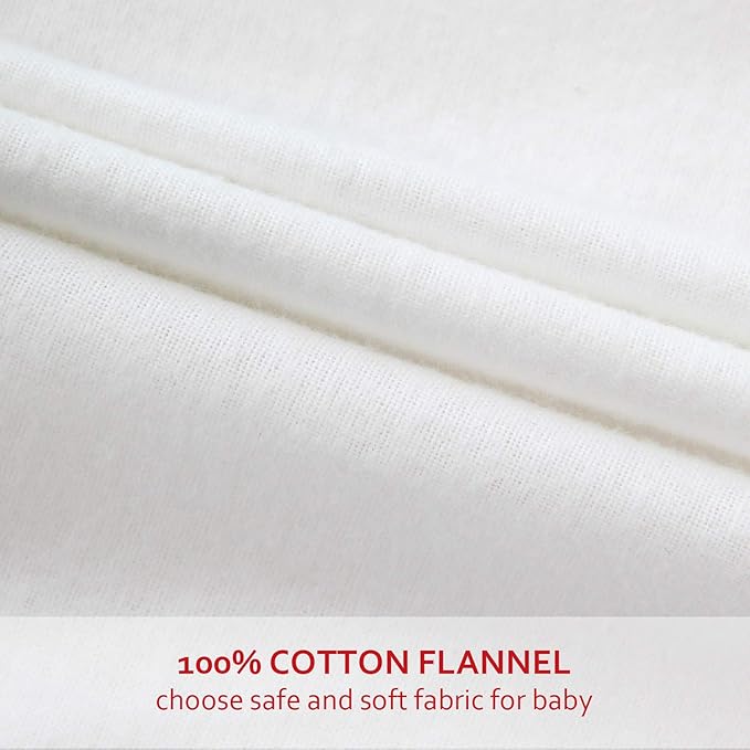 White Crib Sheets Cotton for Boys or Girl, 100% Cotton Flannel Crib Sheet, Heavenly Soft Fitted Crib Sheet for Standard Crib (28" X 52") and Toddler Mattresses Warm, White