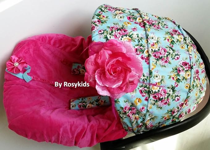 Infant Carseat Canopy Cover 3 Pc Whole Caboodle Baby Car Seat Cover Kit Floral Print C010101