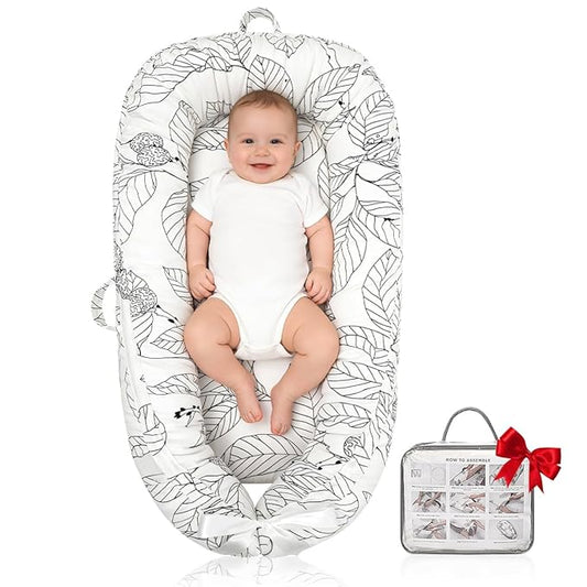 Infant Support Cushion | Organic Cotton Infant Support Cushion | Reversible, Adjustable & Portable Floor Cushion | Soft, Breathable, Washable Cover