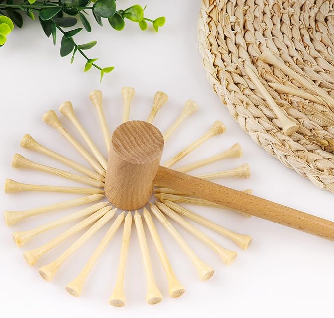 Wooden Mallet Hammering & Pounding Toys Set Simulation Wooden Mallet Toddler Fake Hammer Portable Montessori Toy Hammer and Nails for Kids