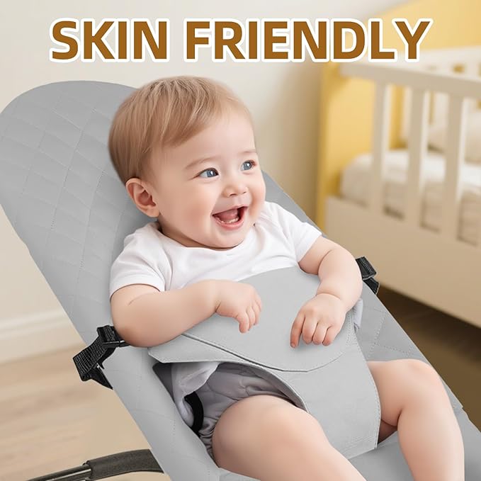 Fabric Seat for Bouncer, Replacement Cover for Baby Bjorn Bouncer Bliss, Soft Breathable Machine Washable (Light Grey, Cover Only)
