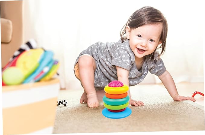 Funskool Stack A Ring – Baby Stacking Toy with 6 Colorful Grooved Rings (No Center Rod), Safe Educational Toy for Toddlers to Learn Motor Skills, Coordination & Colors – for Ages 12 Months+