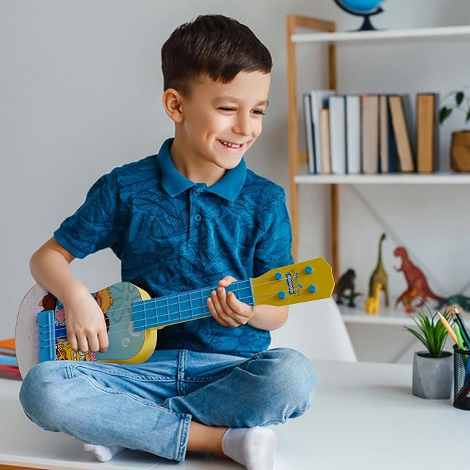 Lollipop Paw Patrol Party Ukulele - Musical Toy Gift for Toddlers4 String Mini Guitar Musical Instrument, Educational Learning Toy, Can Play with Strap or Picks - Great for BeginneR (Spongebob Yellow)