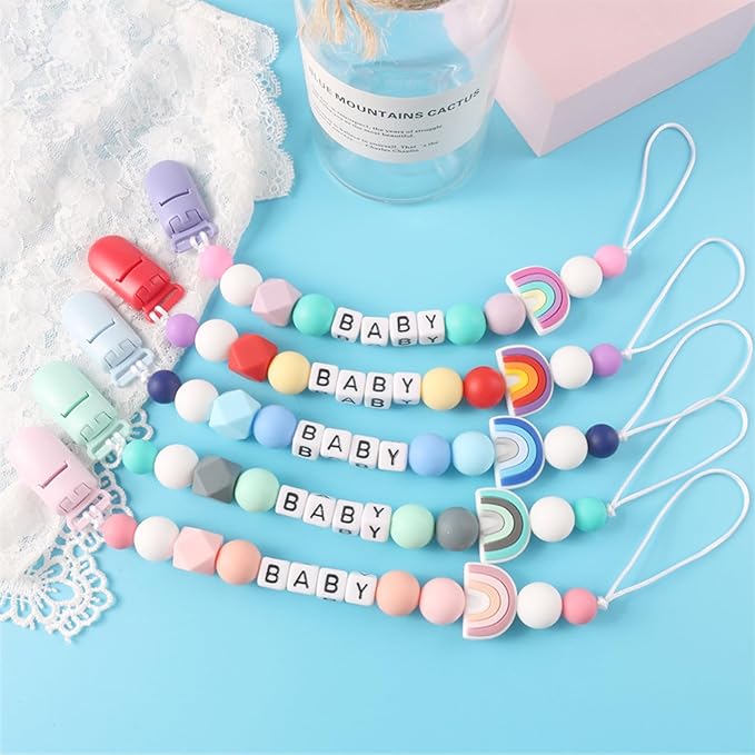 Custom Pacifier Clip with Customized Name Customized Stroller Clip Holder with Name Personalized Pacifier Holder