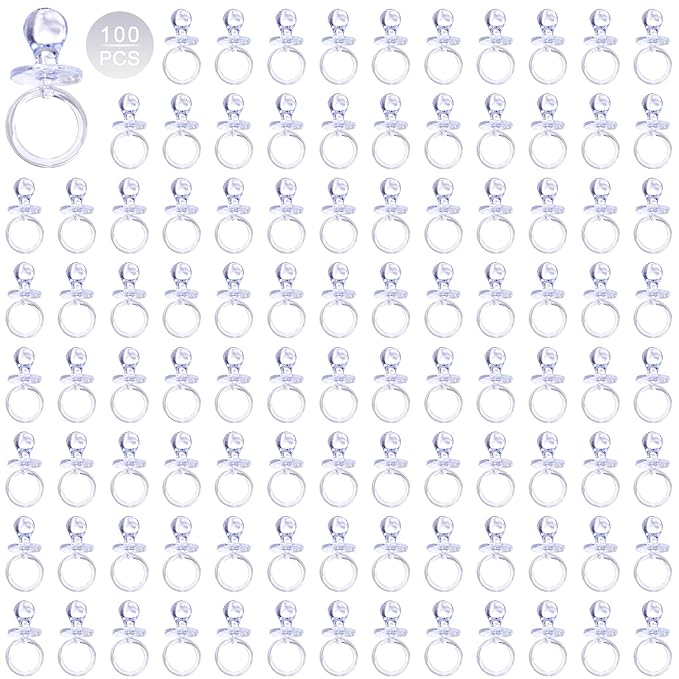 100 Pieces 2.75 Inch Plastic Pacifier for Baby Shower, Baby Shower Pacifier for Gender Reveal Party Decoration DIY Birthday Party Gift (Clear)