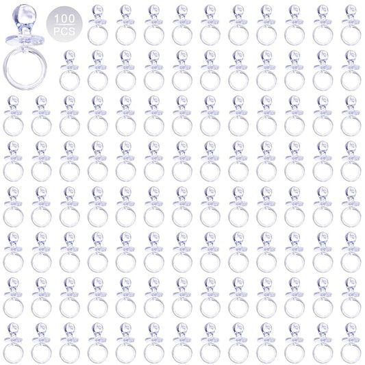 100 Pieces 2.75 Inch Plastic Pacifier for Baby Shower, Baby Shower Pacifier for Gender Reveal Party Decoration DIY Birthday Party Gift (Clear)