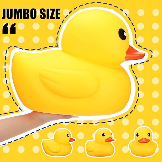 Leitee Yellow Jumbo Rubber Duck 13" Huge Large Giant Bath Rubber Duck Fun Gender Reveal Party Floating Pool Child Preschool Toddlers Bathtub Toy for Baby Shower Birthday Party Favors