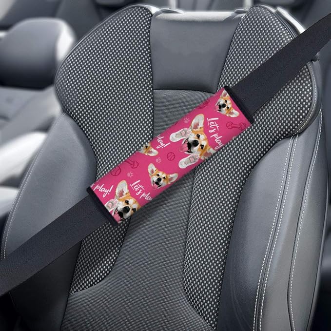 WIRESTER Soft Car Safety Seat Belt Shoulder Pad Cover Design, Cushion Harness Comfortable Pad (Dog Face, Cat Face, Turtle, Mermaid Scale, Nebula Galaxy)