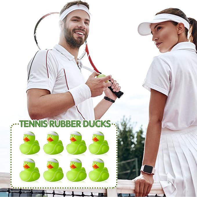 Deekin Rubber Ducks 2 Inch Bulk Sport Party Favors for Team Events Decorations Birthday Party Supplies Club Player Gift(48 Pcs,Tennis)