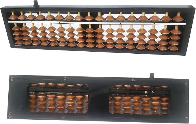 Digit Standard Abacus Soroban Professional 17 Column (10.2 inch) Math Abacus, Math Calculating Tool with Reset Button for Adults Kids (Brown)
