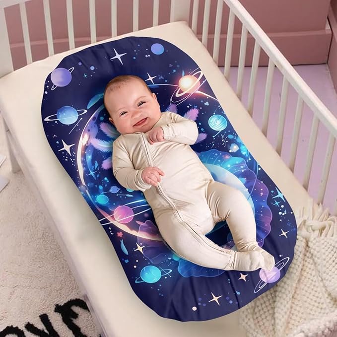 Blue Axolotl Baby Lounger Covers, Galaxy Space Lounger Pillow Covers for Newborn Infant Co Sleeping Baby Nest Slipcover 31.5'' x 21.3'' for Home Travel