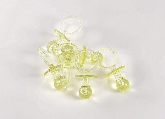 CalCastle Craft 2.5'' Pink & Blue & Clear Acrylic Baby Pacifier Shower Favor (36 Pieces) (Yellow (36 Pieces))