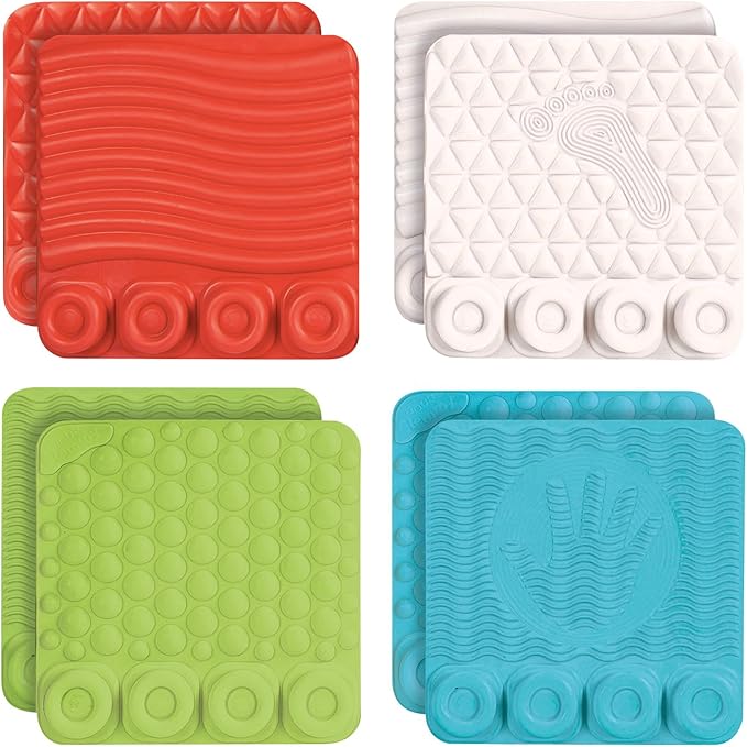 Clementoni- Soft Clemmy Touch, Crawl & Play Sensory Path: Safe & Fun Playmat for Crawling Babies & Toddlers, Develops Tactile Skills & Builds Imagination, 8 Maulticoloured Pieces (6+ Months)