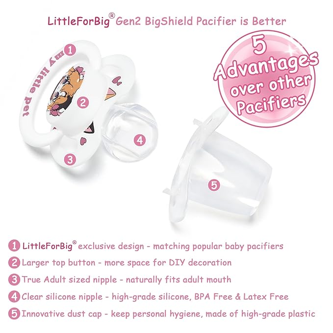 LittleForBig Bigshield Generation-II Adult Sized Printed Pacifier My Little Pet Pattern