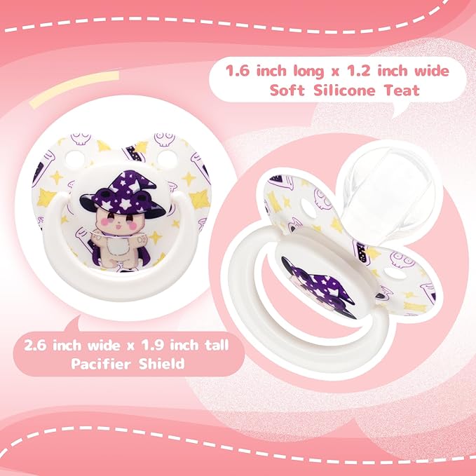 Big Shield Adult Pacifier: Cute Bear Large Size Paci for Anxiety - Soft Silicone Bigger Nipple Binky for Autism Bear White
