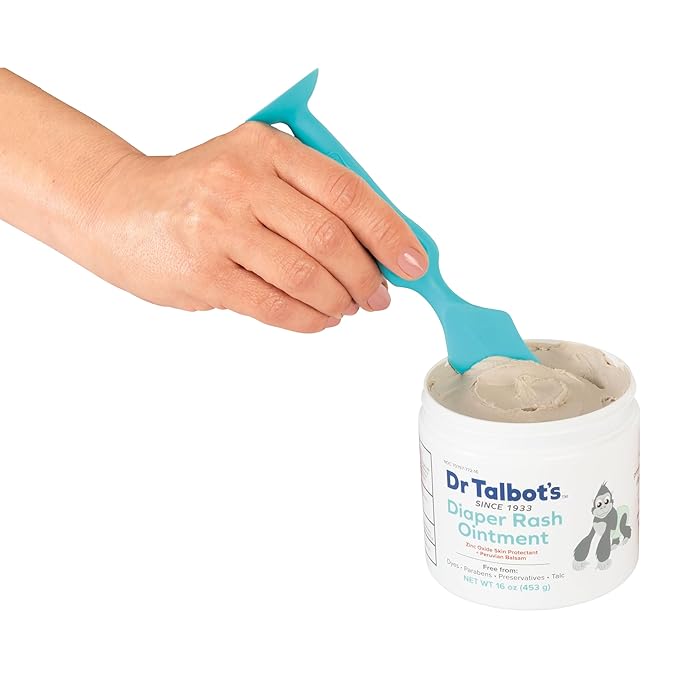 Dr. Talbot's Diaper Cream Brush for Babies - Diaper Rash Cream Applicator with Suction Base - Full Size - Aqua Blue