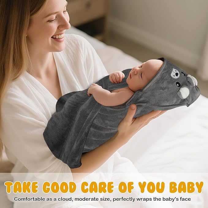 8 Pack Hooded Baby Towels Premium Ultra Soft Baby Bath Towels Coral Fleece Soft Absorbent Toddler Towels for Newborns Kids Baby Stuff Shower as Best Gifts for Boys and Girls