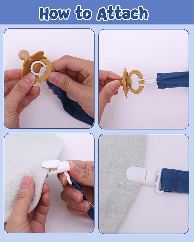 babygoal Baby Pacifier Clips 8 Pack, Pacifier Holder Clip Fits for Most Pacifier and Binkies-Neutral Color