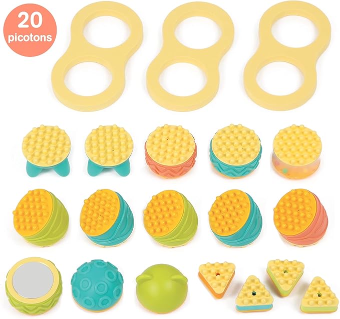 Ludi - Picoton Toys with Sound, Multicolor, Set with 20 Teilen (130085)