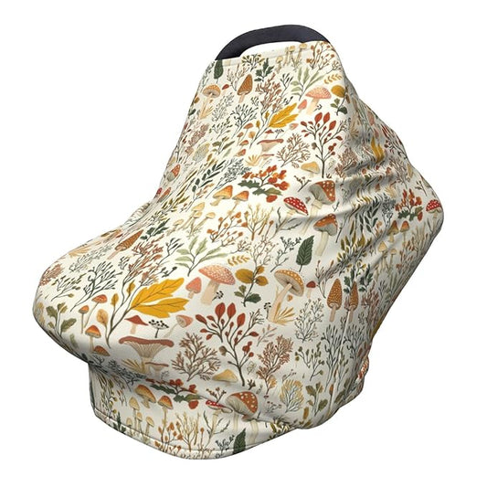 Mushroom Car Seat Covers Canopy Covers Baby Multi-Use Car Seat Canopy Carrier Cover, Breathable Breastfeeding Cover Boys & Girls