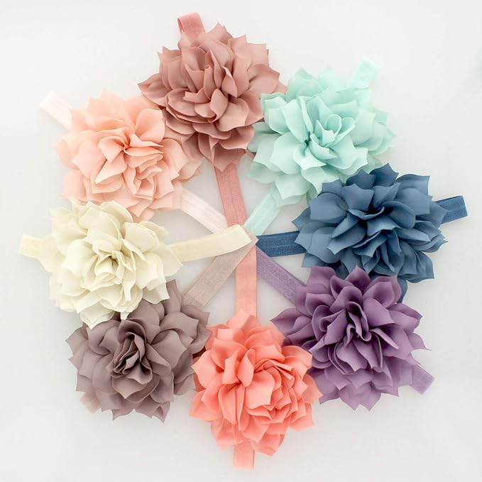My Lello Petal Flower Headbands Baby - Girls - Toddler Stretchy Elastic Pair
