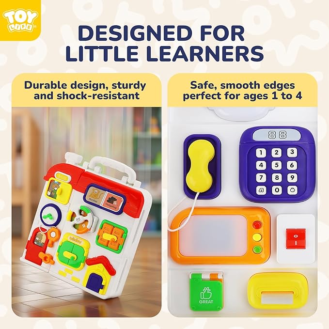 TOY Life Toddler Montessori Busy Board for 1-2 Year Old, 20‑in‑1 Baby Musical Toddler Toys, Early Educational Baby Montessori Toys for Toddler 1‑3, Easter Birthday Gift for 1+ Year Old Boys Girls