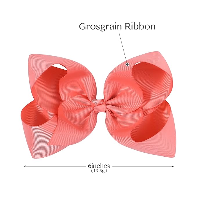 Choicbaby 18pcs 6 Inch Hair Bows for Girls Large Hair Bows with Alligator Clips Toddler Hair Accessories for Baby Girls Kids Teens
